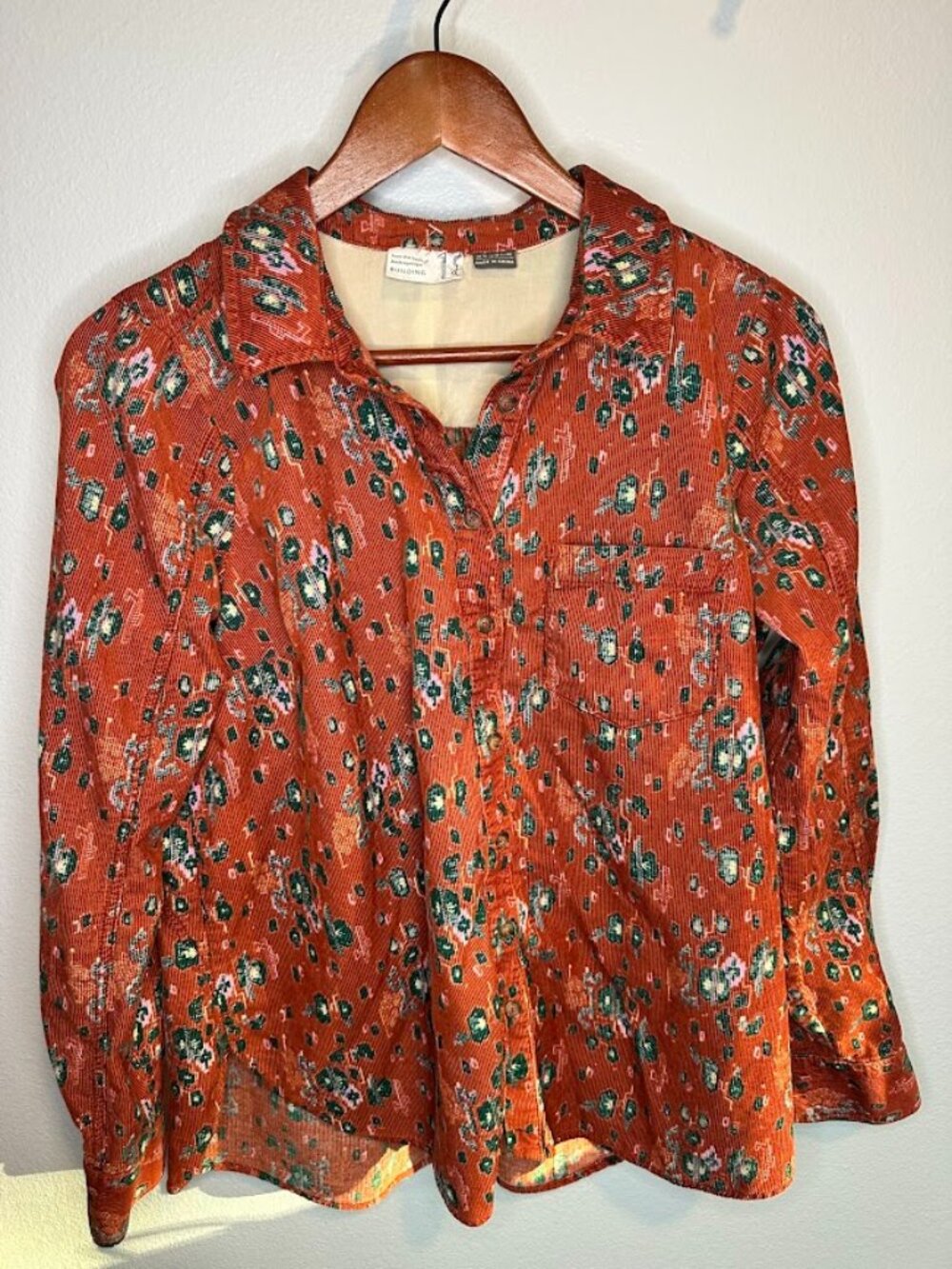 Anthropologie Building 13 Western Long Sleeve Cotton Corduroy Button Down - 10